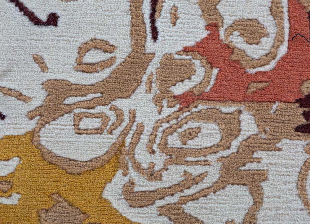 sthir ivory wool hand knotted Rug - CloseUp