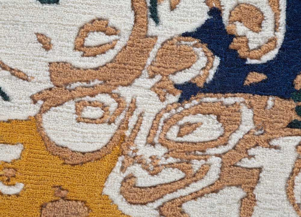 sthir ivory wool hand knotted Rug - CloseUp