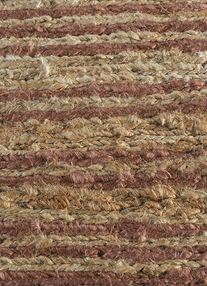hula beige and brown jute and hemp hand knotted Rug - CloseUp