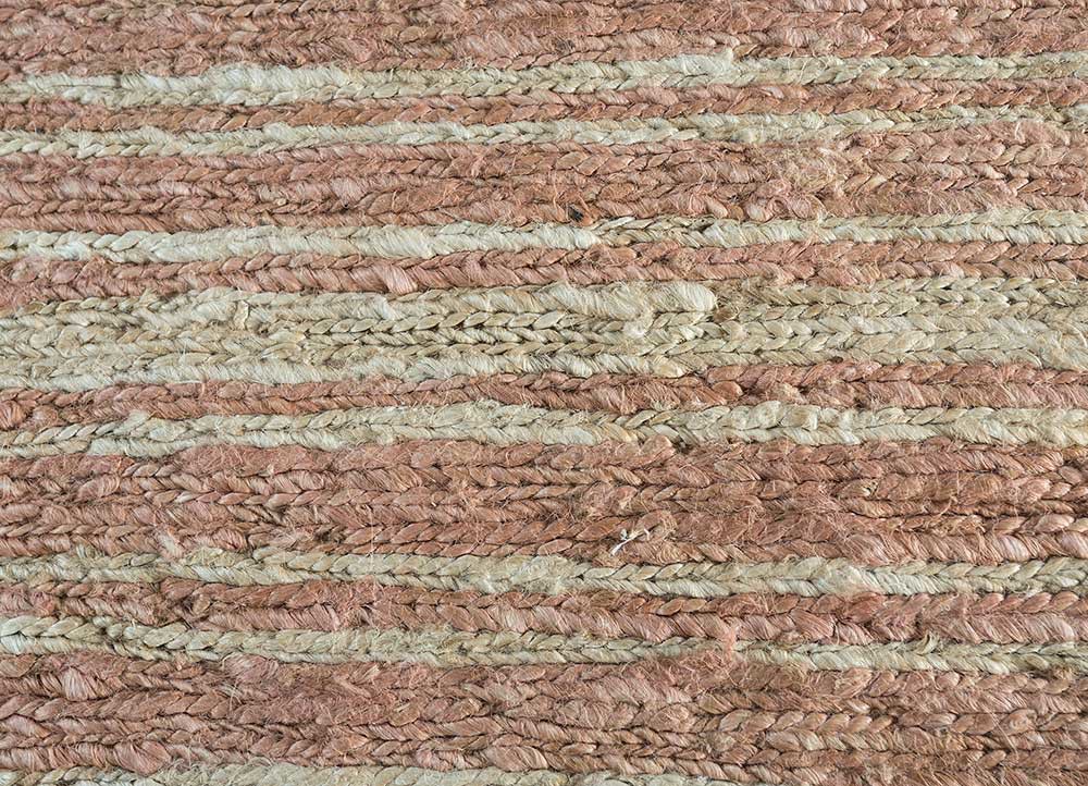 hula pink and purple jute and hemp hand knotted Rug - CloseUp