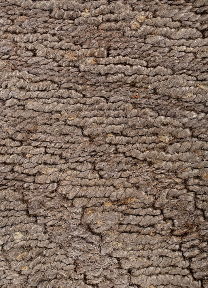 nomadic threads grey and black jute and hemp hand knotted Rug - CloseUp