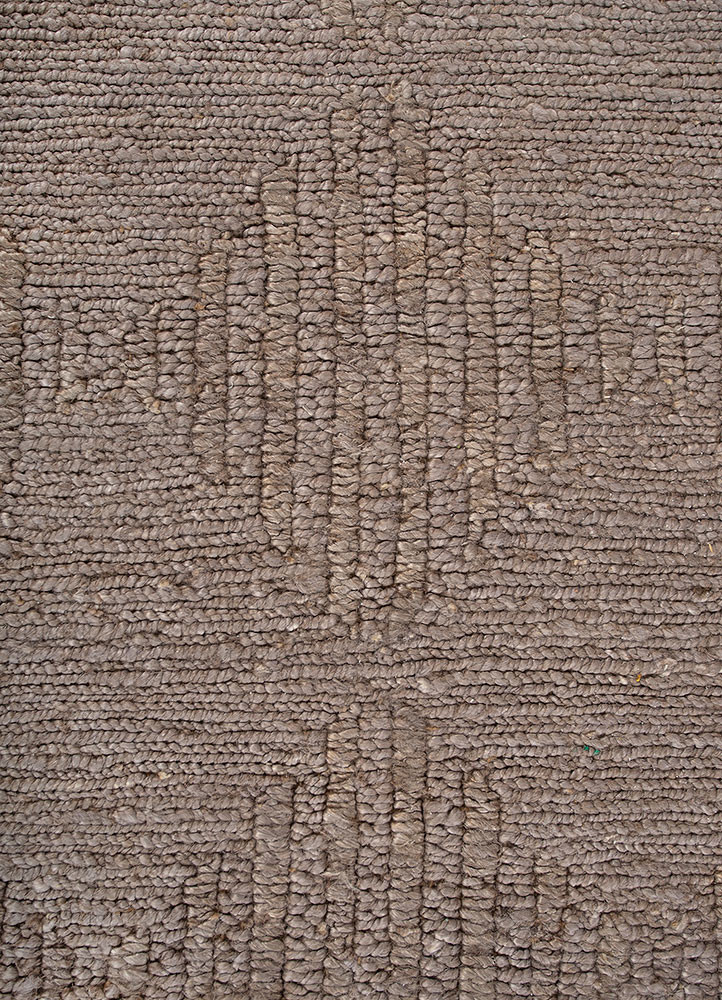 hula grey and black jute and hemp hand knotted Rug - CloseUp