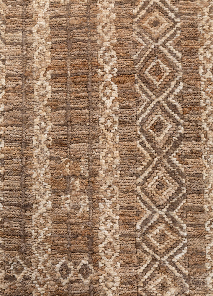 thyme beige and brown jute and hemp hand knotted Rug - CloseUp thyme beige and brown jute and hemp hand knotted Rug - CloseUp