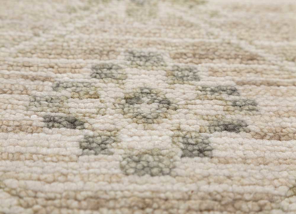viscaya beige and brown wool hand knotted Rug - CloseUp
