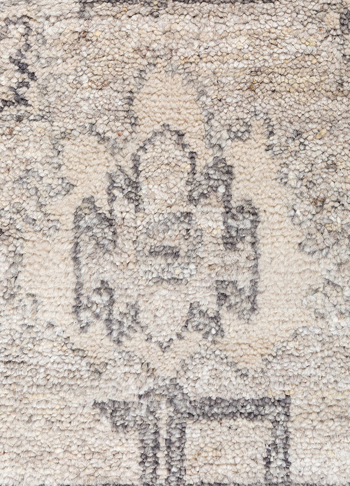 erbe grey and black wool hand knotted Rug - CloseUp erbe grey and black wool hand knotted Rug - CloseUp