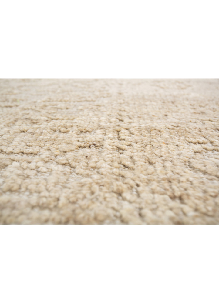 savana beige and brown wool hand knotted Rug - CloseUp