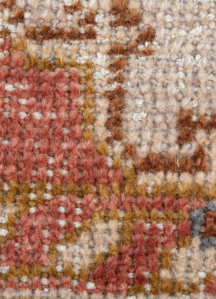 erbe red and orange wool hand knotted Rug - CloseUp erbe red and orange wool hand knotted Rug - CloseUp