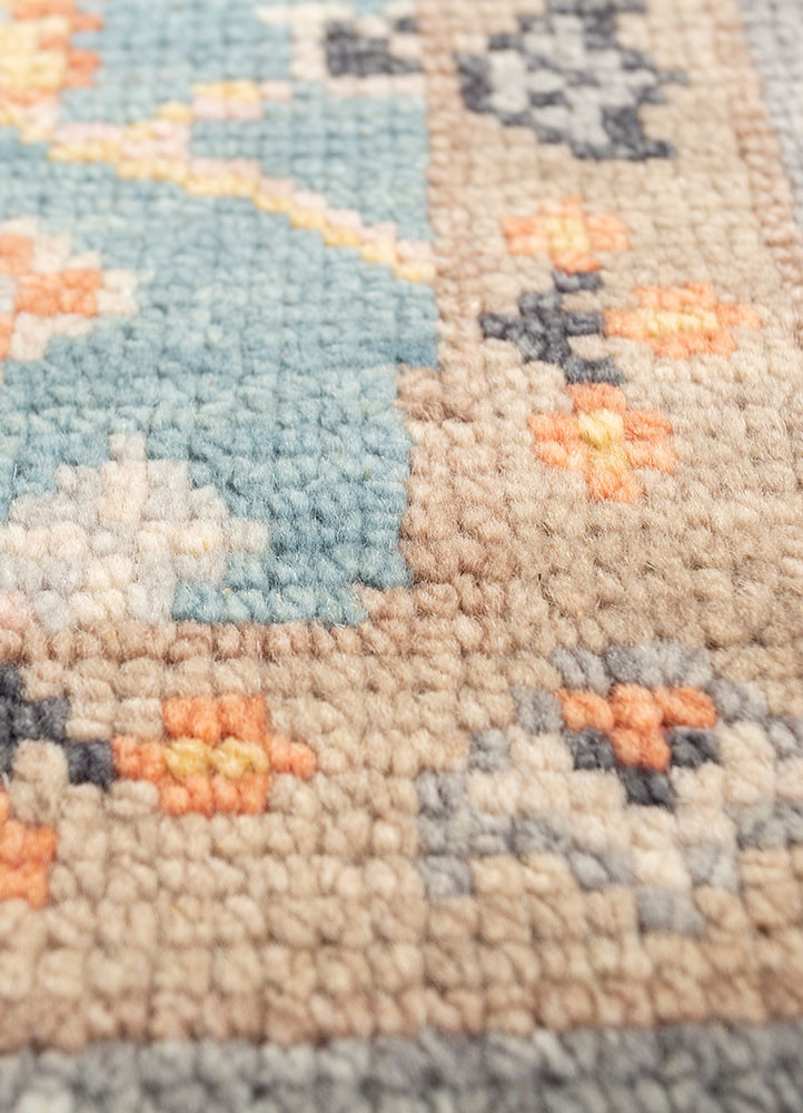 cyanna blue wool hand knotted Rug - CloseUp cyanna blue wool hand knotted Rug - CloseUp
