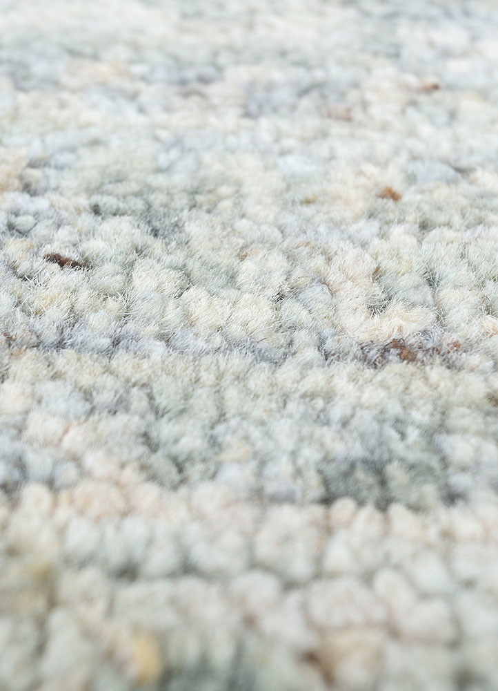 erbe blue wool hand knotted Rug - CloseUp