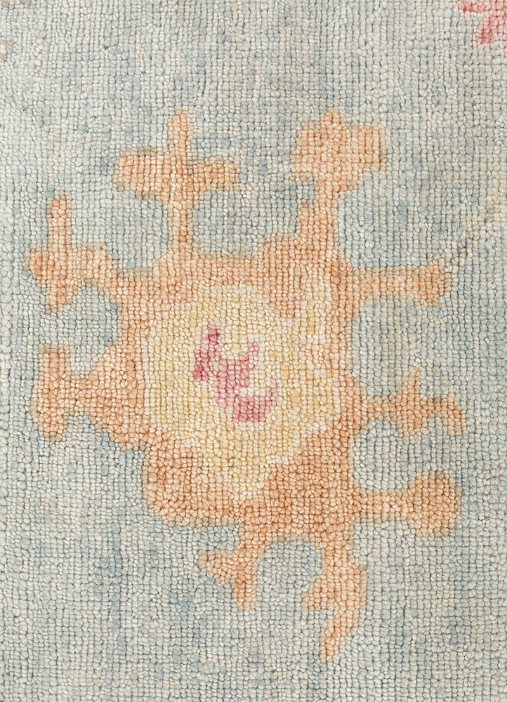 abrash blue wool hand knotted Rug - CloseUp abrash blue wool hand knotted Rug - CloseUp