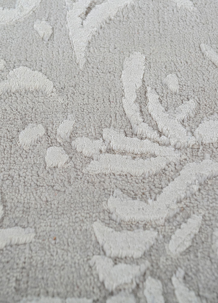 aurora grey and black wool and silk hand knotted Rug - CloseUp aurora grey and black wool and silk hand knotted Rug - CloseUp