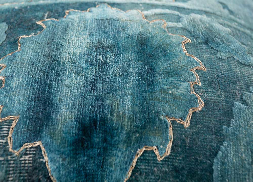 cushion blue wool and silk cushion cover Home Textile - CloseUp