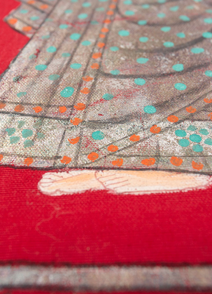 pichwai beige and brown cotton cloth art work WALL ART & TAPESTRY - CloseUp pichwai beige and brown cotton cloth art work WALL ART & TAPESTRY - CloseUp