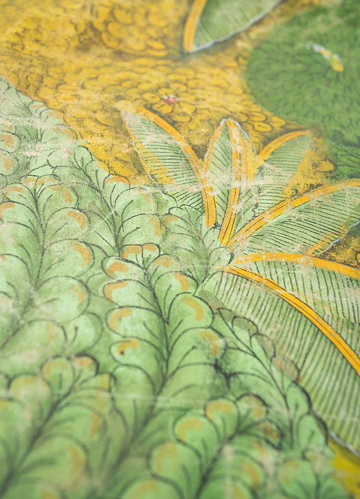 pichwai green cotton cloth art work WALL ART & TAPESTRY - CloseUp pichwai green cotton cloth art work WALL ART & TAPESTRY - CloseUp