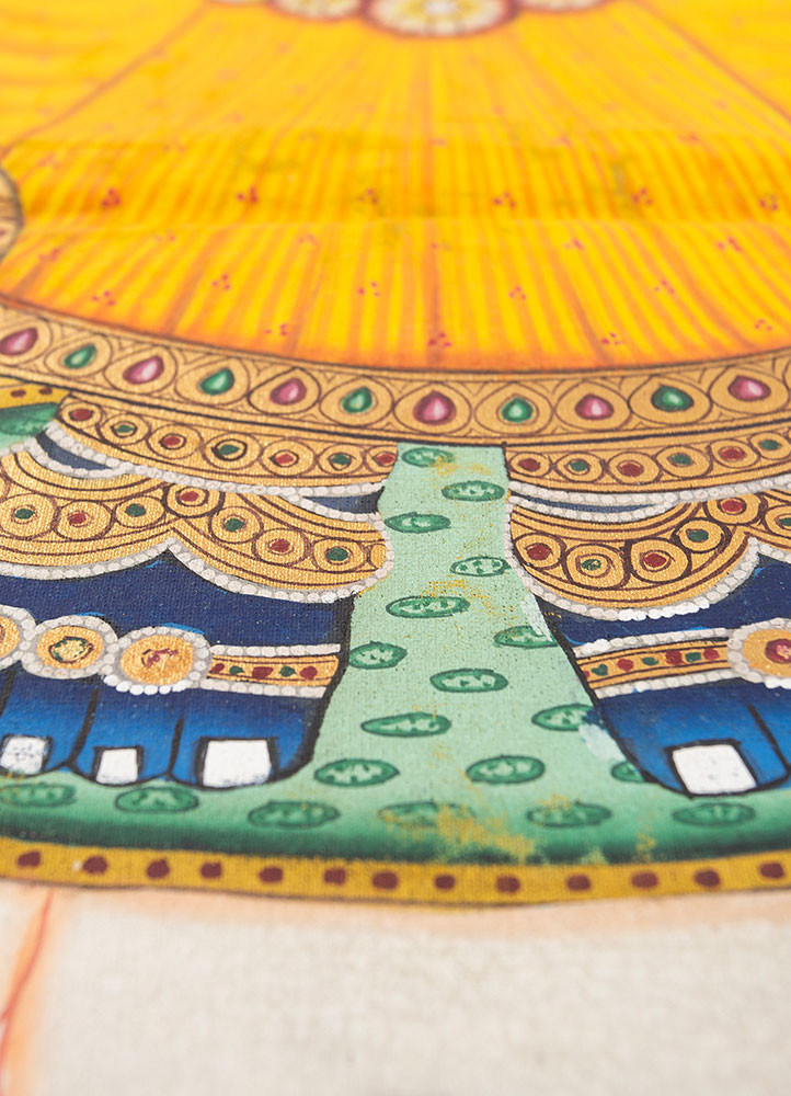 pichwai blue cotton cloth art work WALL ART & TAPESTRY - CloseUp pichwai blue cotton cloth art work WALL ART & TAPESTRY - CloseUp