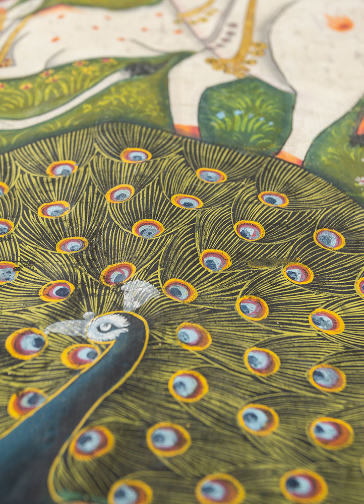 pichwai green cotton cloth art work WALL ART & TAPESTRY - CloseUp pichwai green cotton cloth art work WALL ART & TAPESTRY - CloseUp