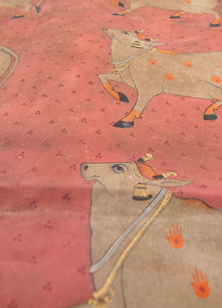 pichwai red and orange cotton cloth art work WALL ART & TAPESTRY - CloseUp pichwai red and orange cotton cloth art work WALL ART & TAPESTRY - CloseUp