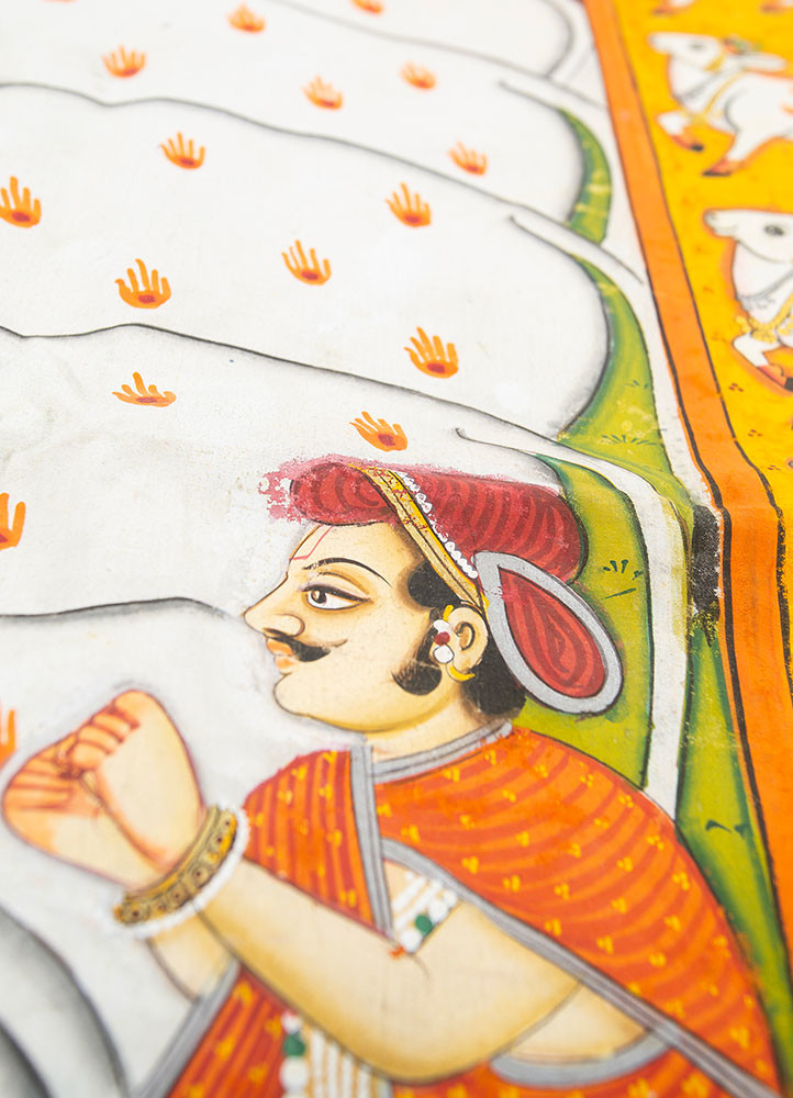 pichwai ivory cotton cloth art work WALL ART & TAPESTRY - CloseUp pichwai ivory cotton cloth art work WALL ART & TAPESTRY - CloseUp