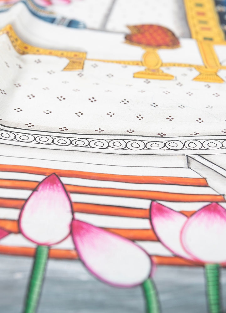pichwai red and orange cotton cloth art work WALL ART & TAPESTRY - CloseUp pichwai red and orange cotton cloth art work WALL ART & TAPESTRY - CloseUp