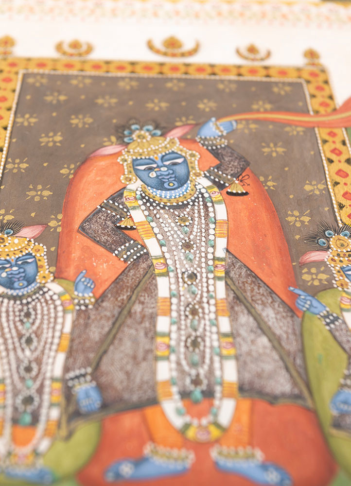 pichwai red and orange cotton cloth art work WALL ART & TAPESTRY - CloseUp pichwai red and orange cotton cloth art work WALL ART & TAPESTRY - CloseUp