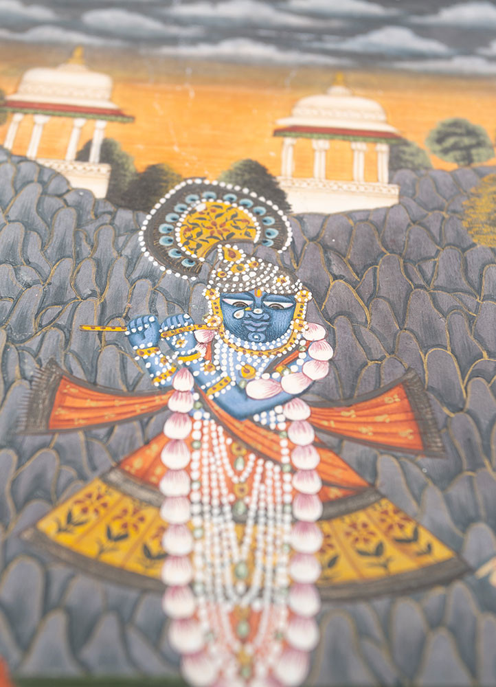 pichwai art green cotton cloth art work WALL ART & TAPESTRY - CloseUp