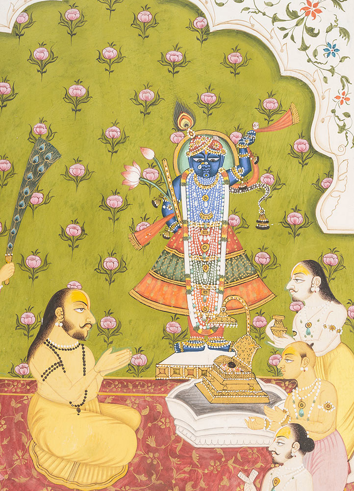 pichwai art green cotton cloth art work WALL ART & TAPESTRY - CloseUp