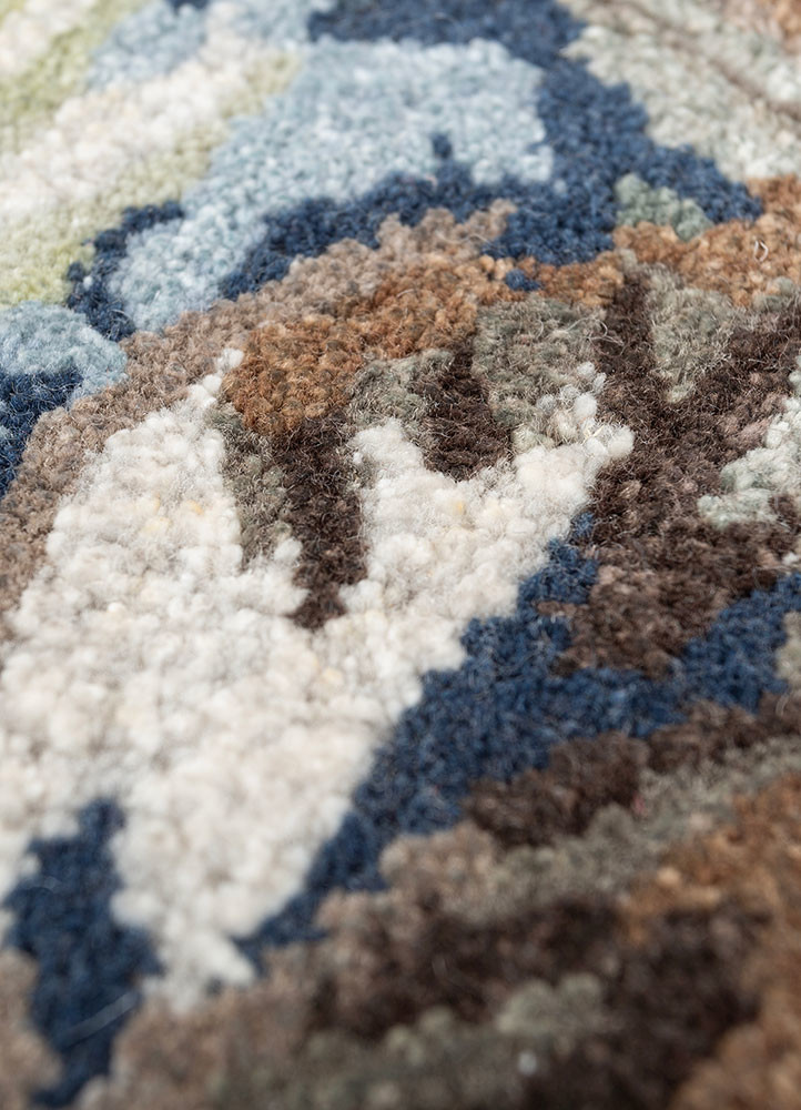 aprezo blue wool and bamboo silk hand tufted Rug - CloseUp aprezo blue wool and bamboo silk hand tufted Rug - CloseUp
