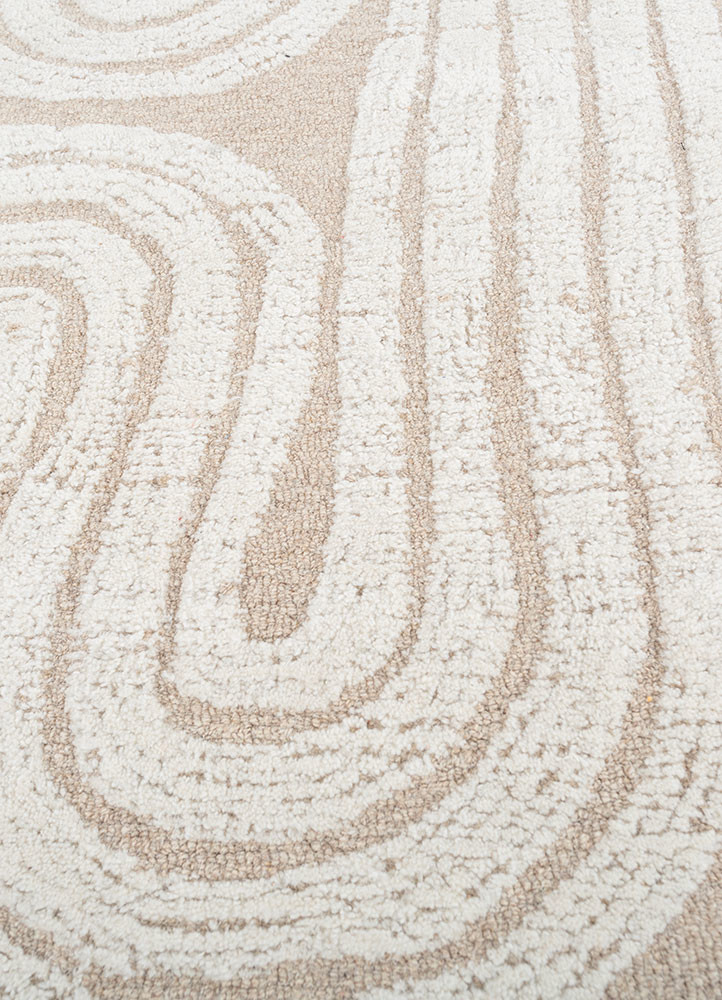 modo beige and brown wool hand tufted Rug - CloseUp modo beige and brown wool hand tufted Rug - CloseUp