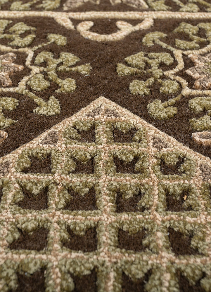 kasbah beige and brown wool and viscose hand tufted Rug - CloseUp kasbah beige and brown wool and viscose hand tufted Rug - CloseUp