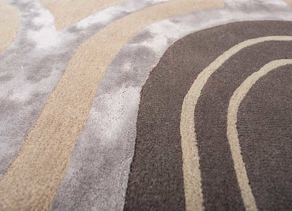 acar grey and black wool and viscose hand tufted Rug - CloseUp