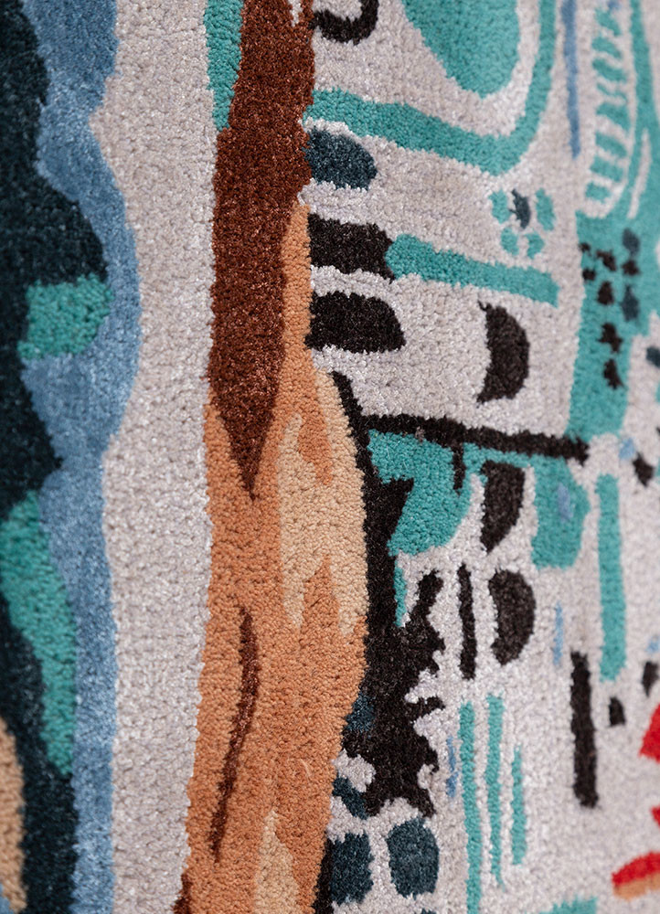 aprezo blue wool and viscose hand tufted Rug - CloseUp aprezo blue wool and viscose hand tufted Rug - CloseUp