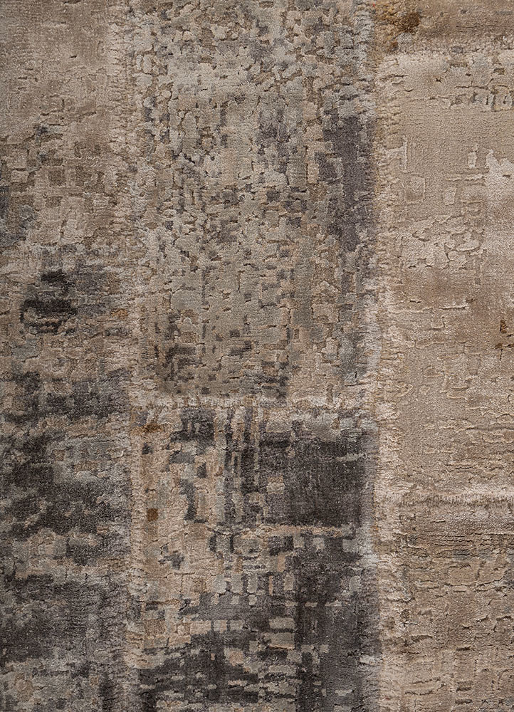 provenance ivory wool and bamboo silk hand knotted Rug - CloseUp provenance ivory wool and bamboo silk hand knotted Rug - CloseUp