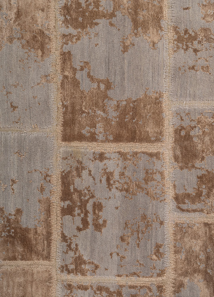 provenance grey and black wool and bamboo silk hand knotted Rug - CloseUp provenance grey and black wool and bamboo silk hand knotted Rug - CloseUp