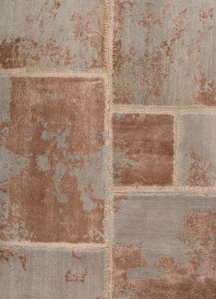 provenance grey and black wool and bamboo silk hand knotted Rug - CloseUp provenance grey and black wool and bamboo silk hand knotted Rug - CloseUp