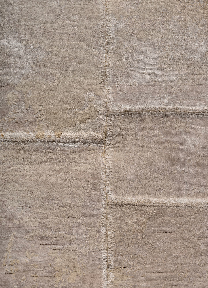 provenance ivory wool and bamboo silk hand knotted Rug - CloseUp