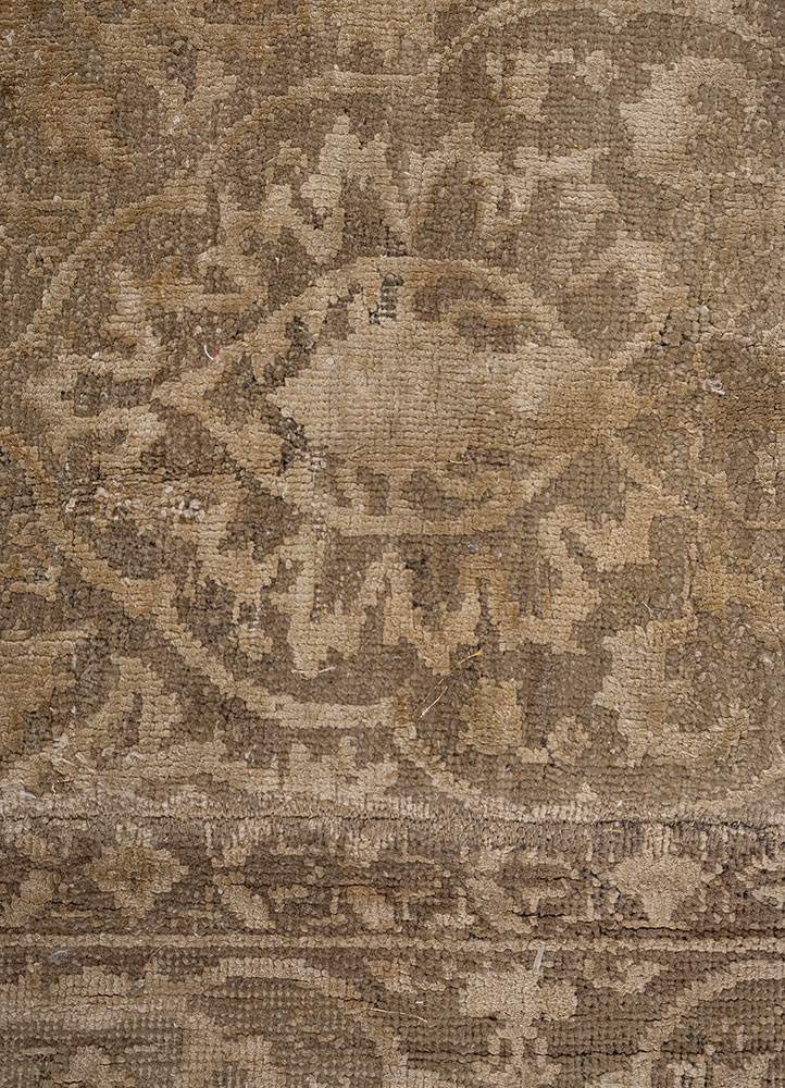 provenance gold wool and silk hand knotted Rug - CloseUp provenance gold wool and silk hand knotted Rug - CloseUp