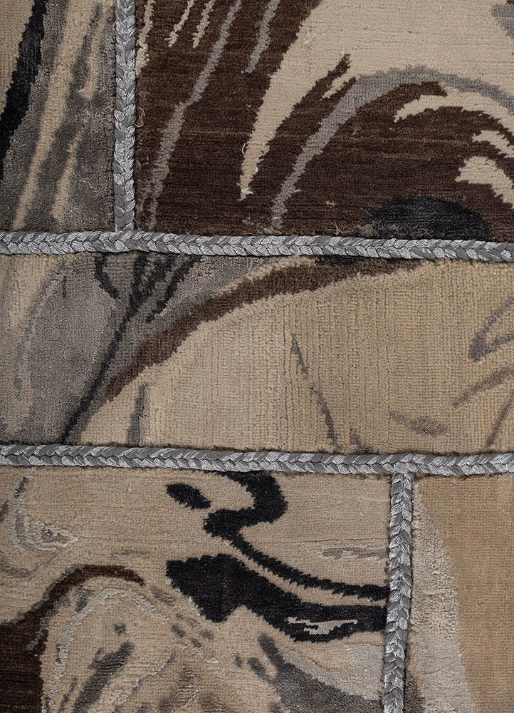 provenance gold wool and silk hand knotted Rug - CloseUp provenance gold wool and silk hand knotted Rug - CloseUp