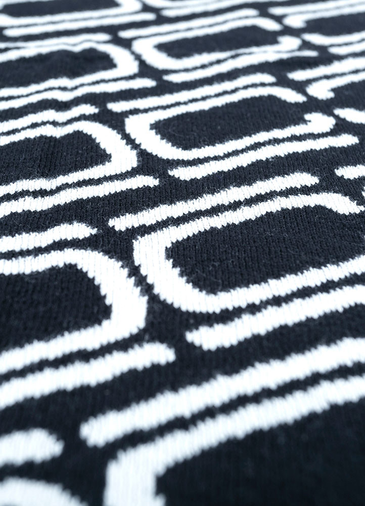 bespoke sile grey and black polyester hand loom Home Textile - CloseUp