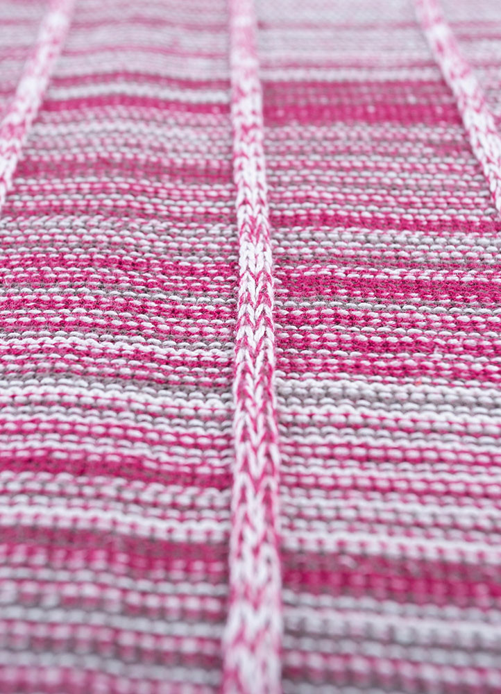 bespoke sile pink and purple polyester hand loom Home Textile - CloseUp