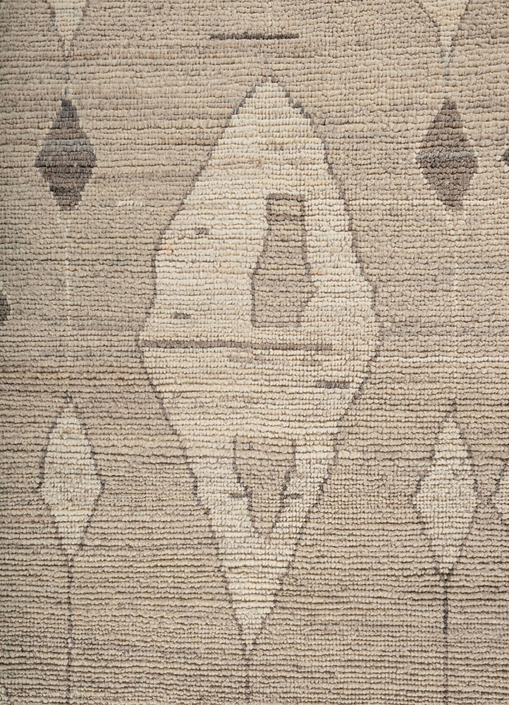 manifest beige and brown afghan wool hand knotted Rug - CloseUp manifest beige and brown afghan wool hand knotted Rug - CloseUp