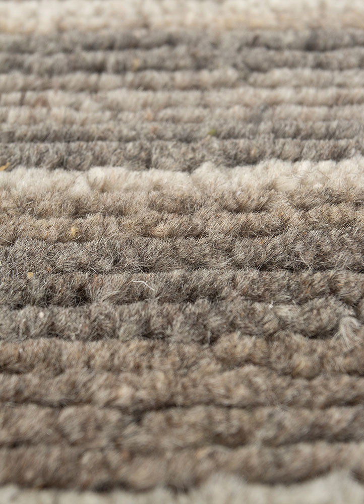 manifest beige and brown afghan wool hand knotted Rug - CloseUp