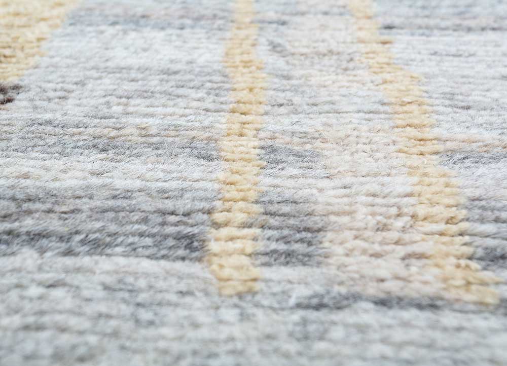 manifest beige and brown afghan wool hand knotted Rug - CloseUp