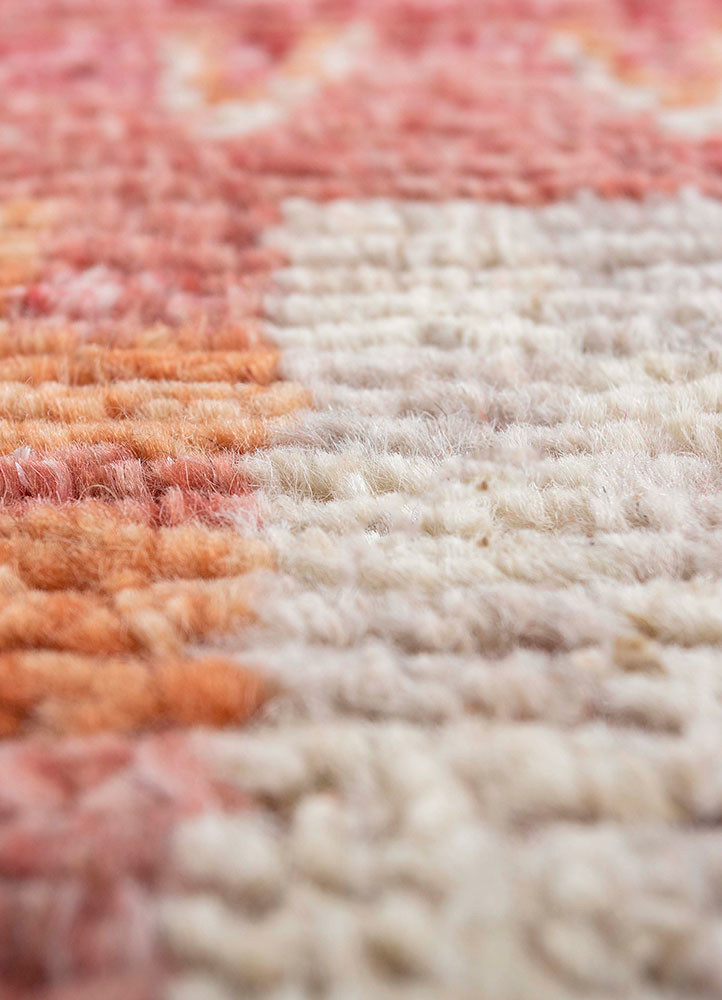 manifest red and orange wool hand knotted Rug - CloseUp manifest red and orange wool hand knotted Rug - CloseUp