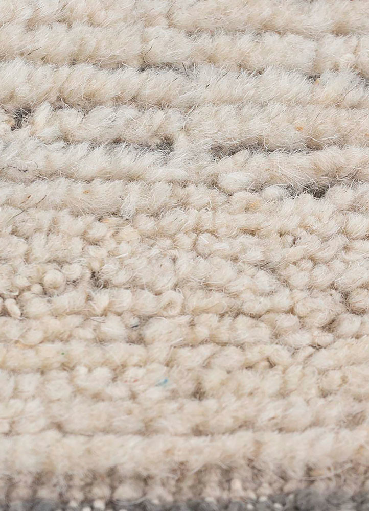 blythe ivory afghan wool hand knotted Rug - CloseUp