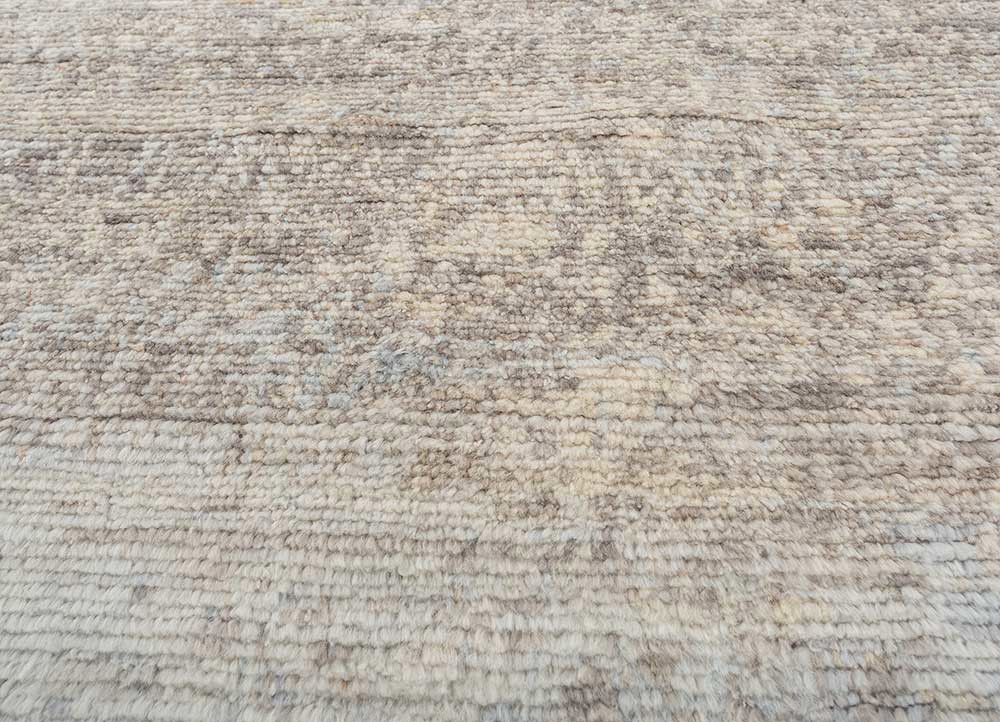 uvenuti ivory afghan wool hand knotted Rug - CloseUp