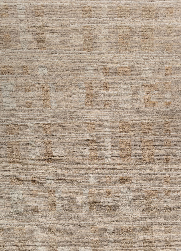 manifest beige and brown wool hand knotted Rug - CloseUp manifest beige and brown wool hand knotted Rug - CloseUp