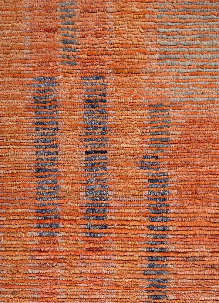 aprezo red and orange wool hand knotted Rug - CloseUp aprezo red and orange wool hand knotted Rug - CloseUp
