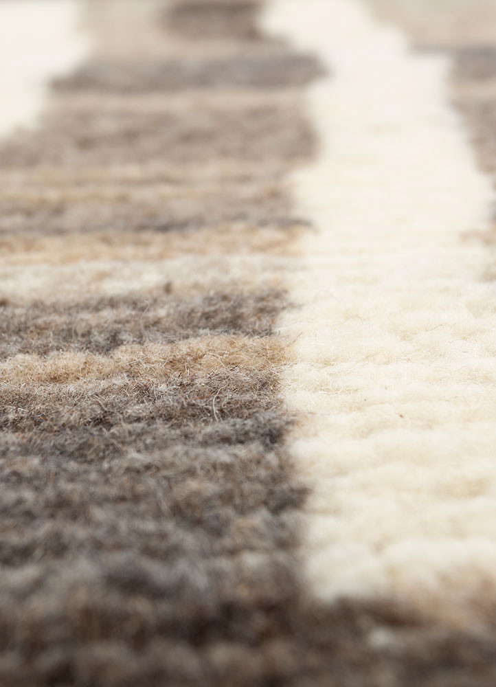 manifest beige and brown afghan wool hand knotted Rug - CloseUp