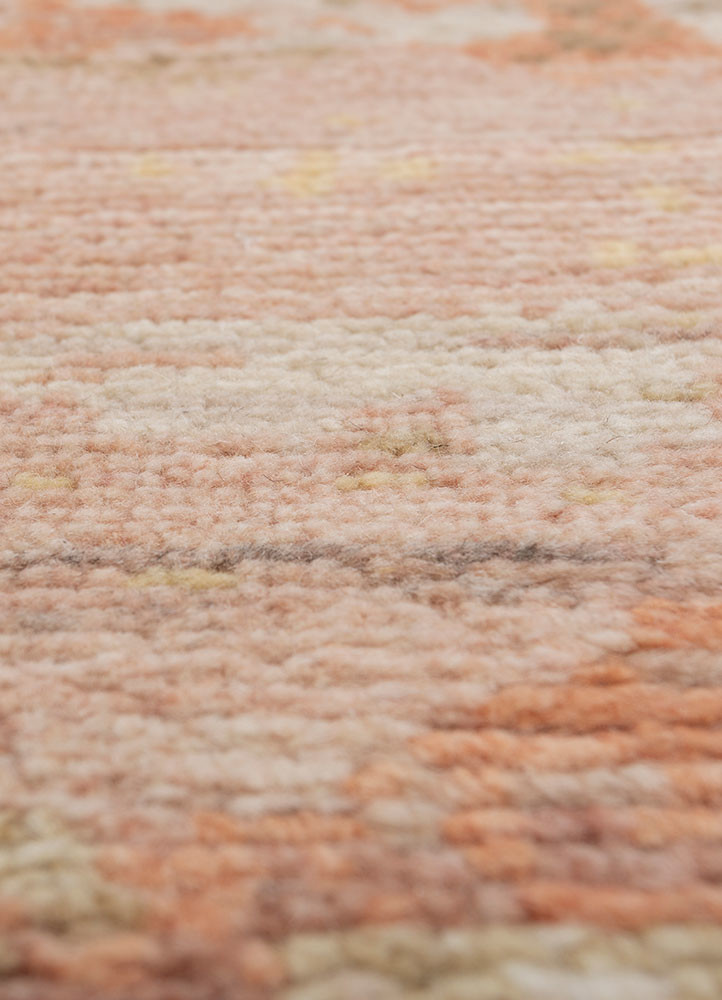 entropy red and orange wool hand knotted Rug - CloseUp entropy red and orange wool hand knotted Rug - CloseUp