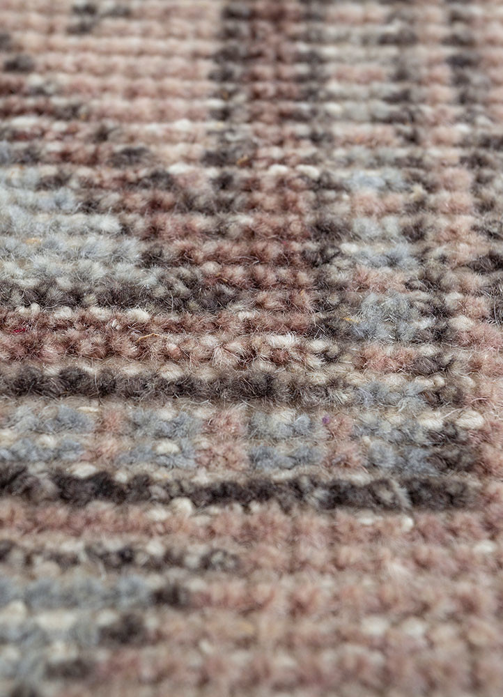 erbe beige and brown wool hand knotted Rug - CloseUp erbe beige and brown wool hand knotted Rug - CloseUp